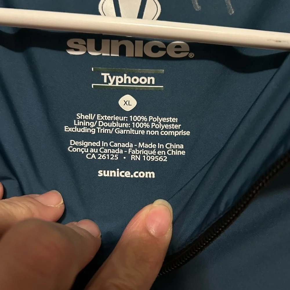 Sunice Men's Dark Blue Windbreaker with White Accents
